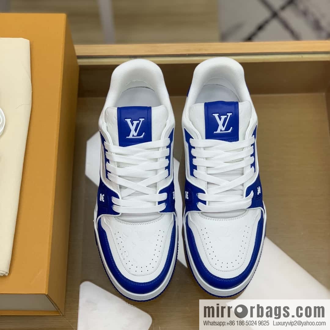 LV color matching calfskin His & Hers Unisex same sports running shoes