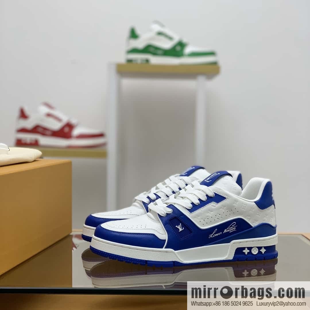 LV color matching calfskin His & Hers Unisex same sports running shoes