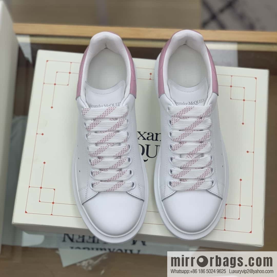 Alexander McQueen pink alligator tail women's sneakers