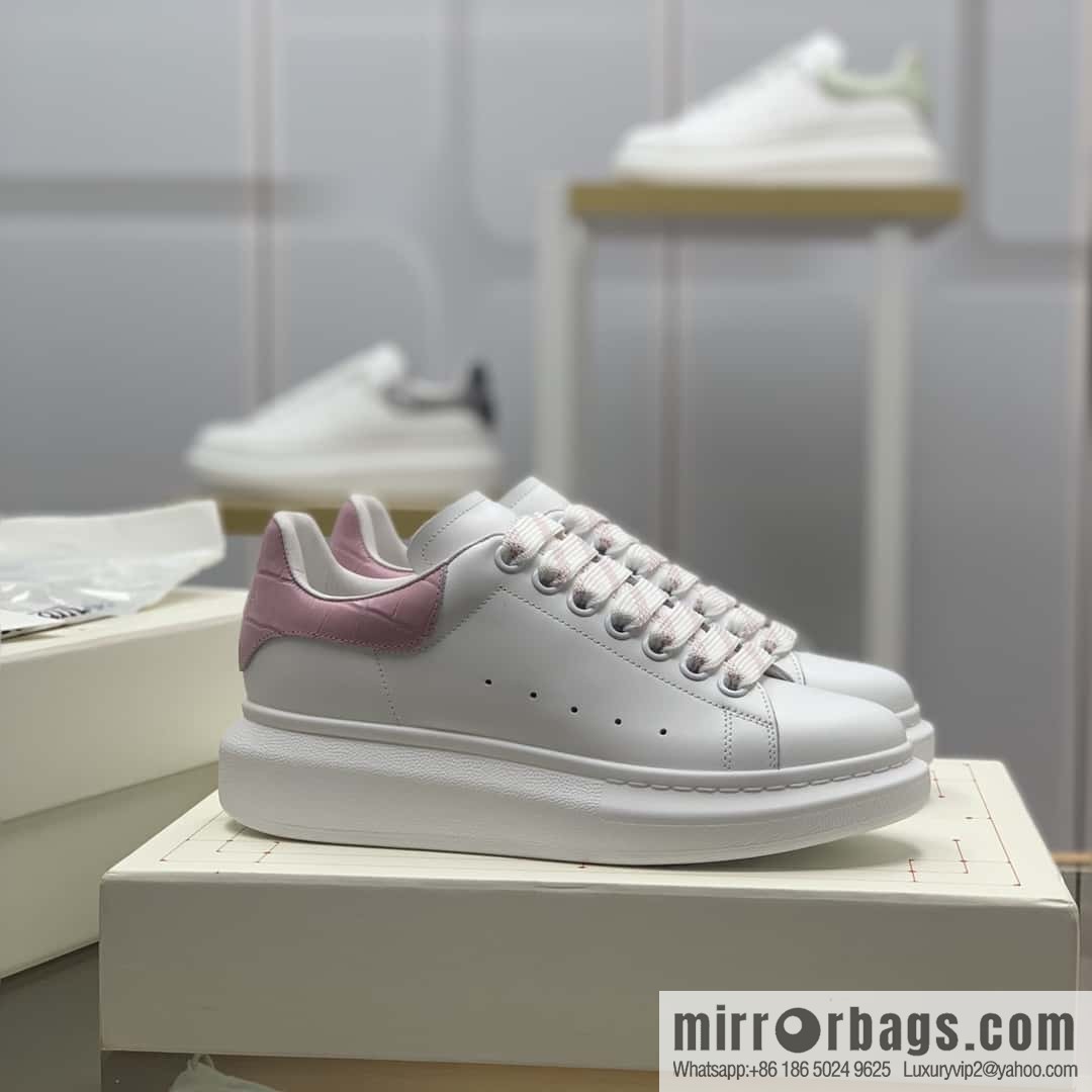 Alexander McQueen pink alligator tail women's sneakers