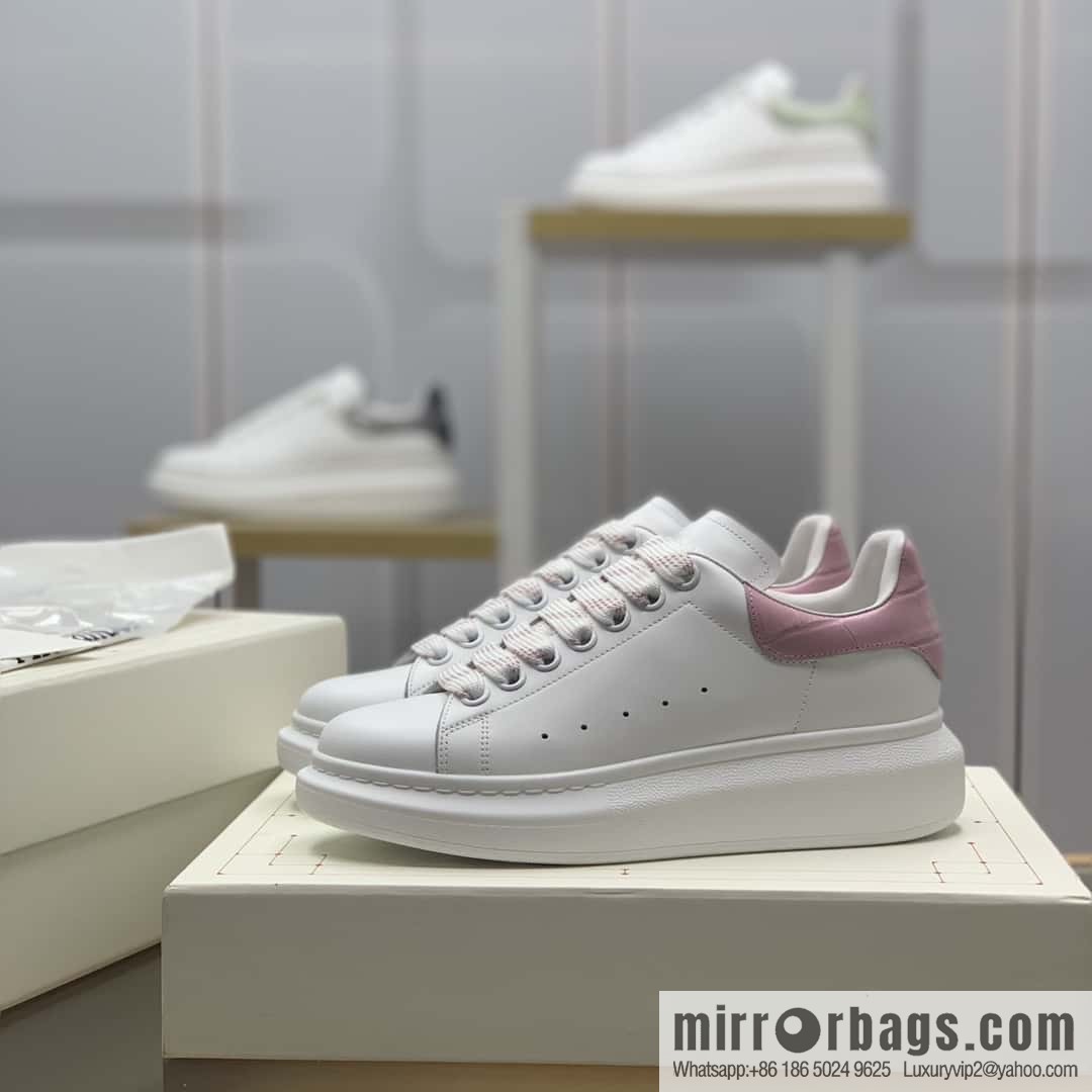 Alexander McQueen pink alligator tail women's sneakers