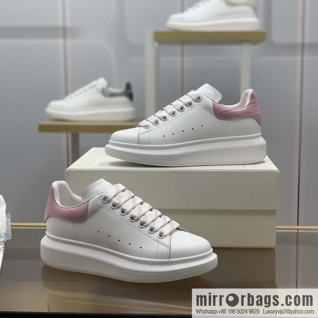 Alexander McQueen pink alligator tail women's sneakers