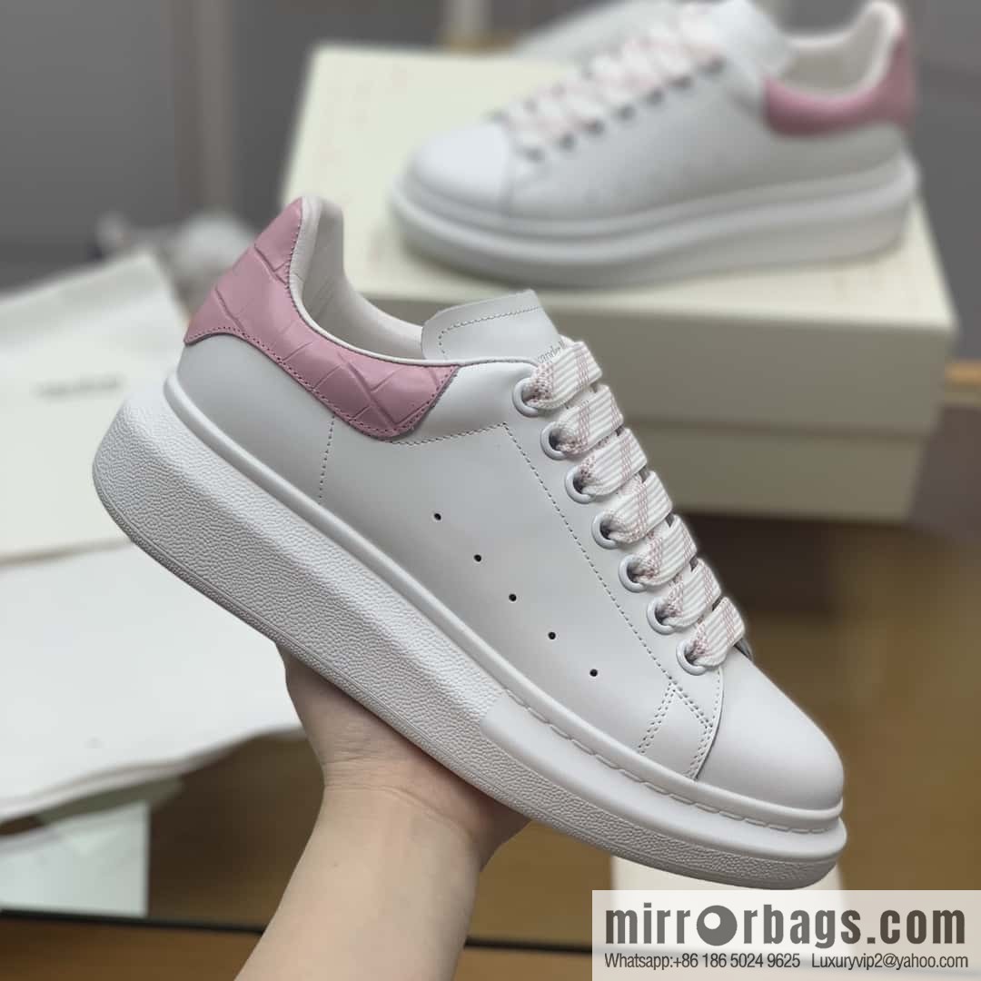 Alexander McQueen pink alligator tail women's sneakers