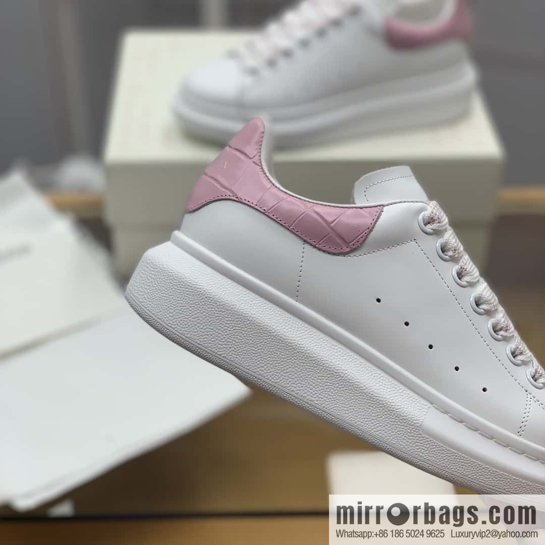 Alexander McQueen pink alligator tail women's sneakers
