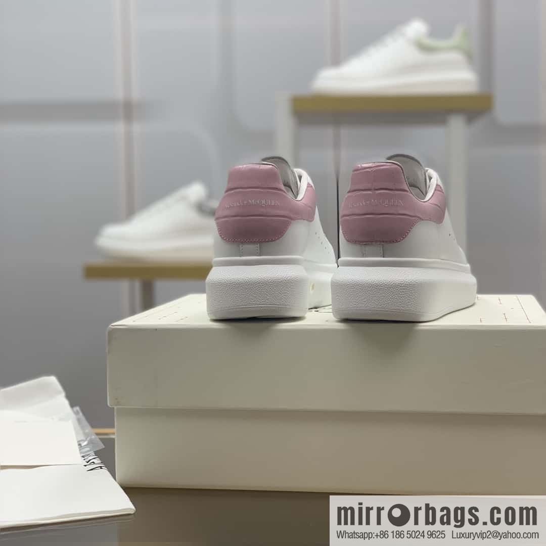 Alexander McQueen pink alligator tail women's sneakers