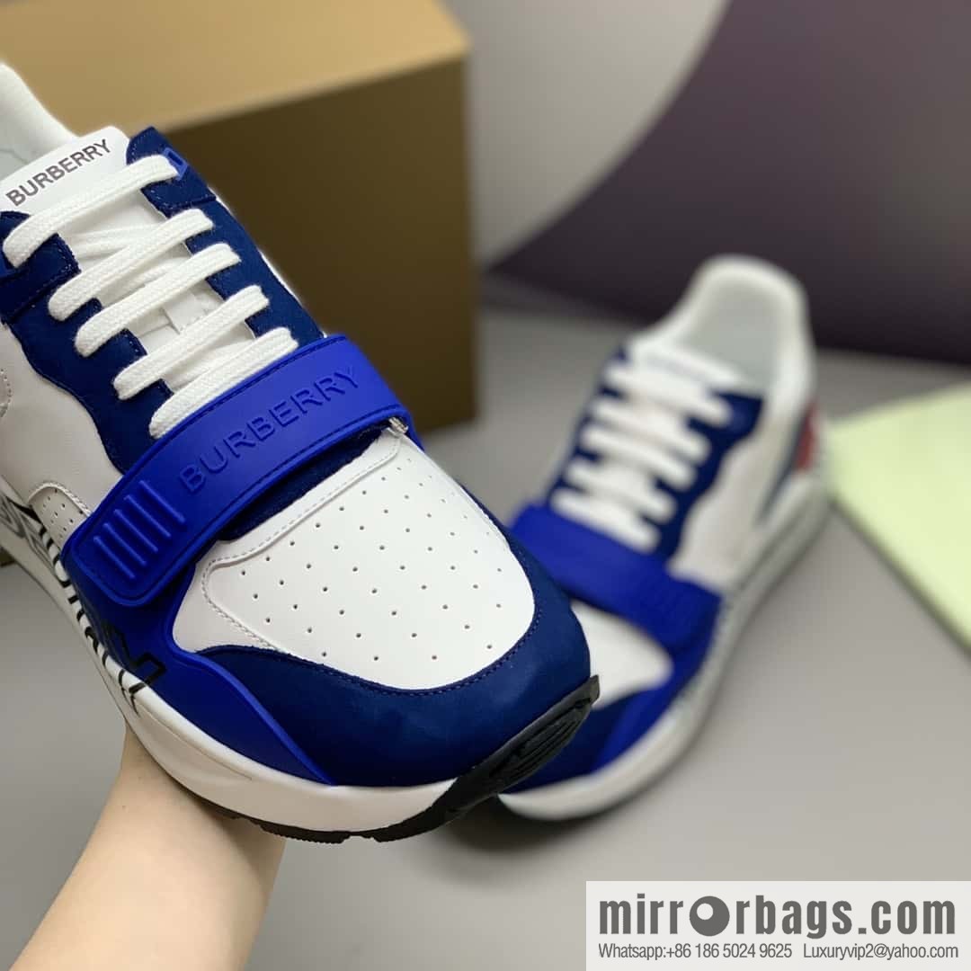 Burberry British style, men's low-top casual sneakers
