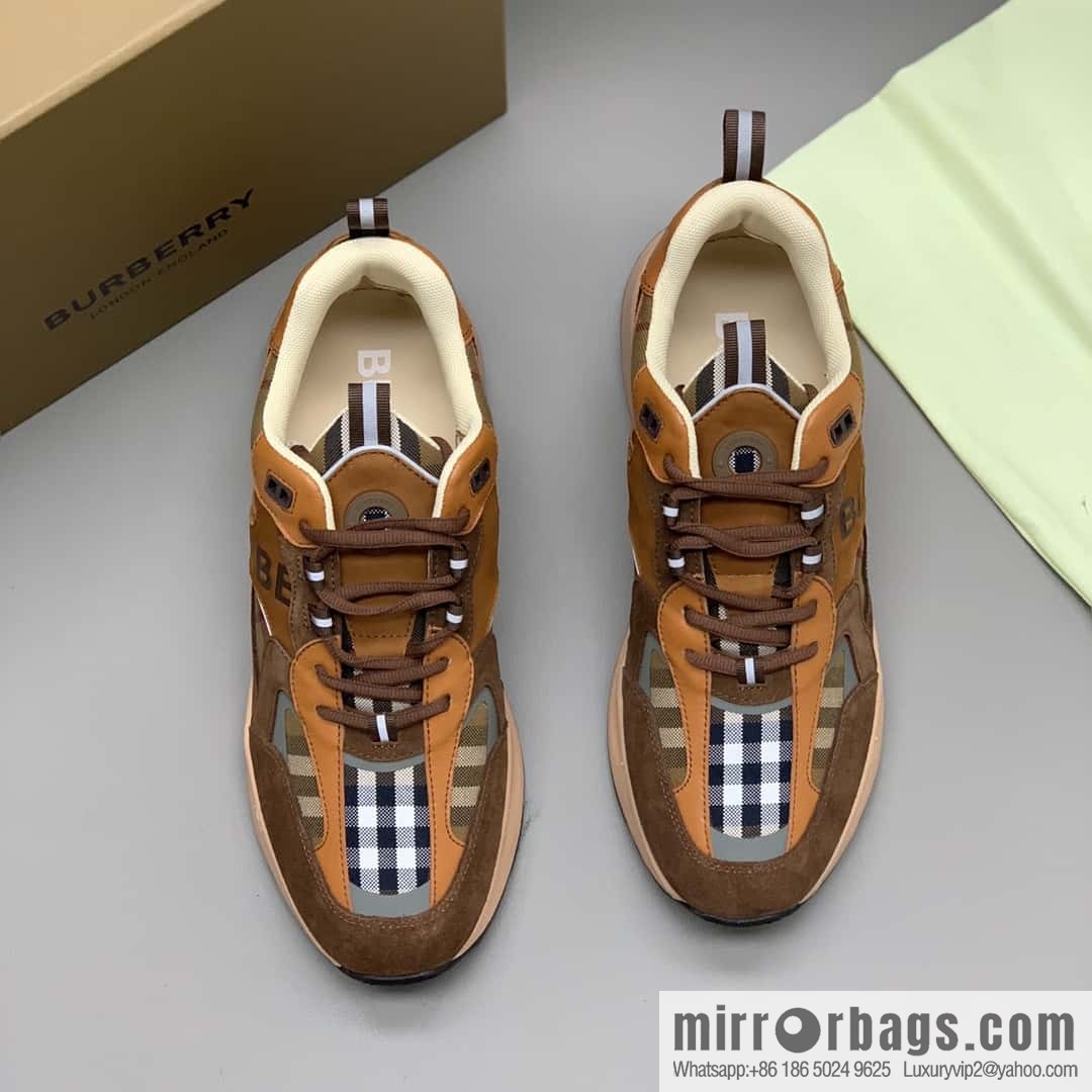 Burberry British style, men's low-top casual sneakers