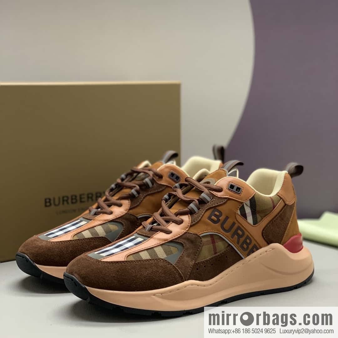 Burberry British style, men's low-top casual sneakers