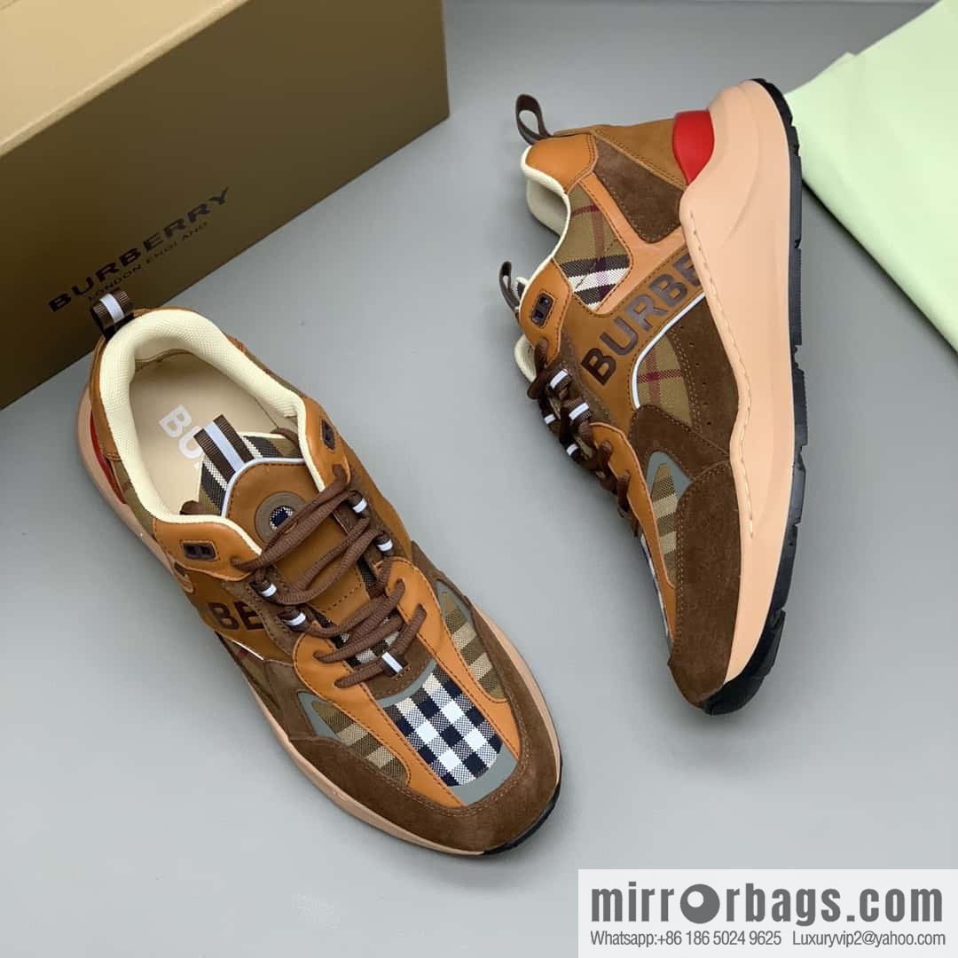 Burberry British style, men's low-top casual sneakers