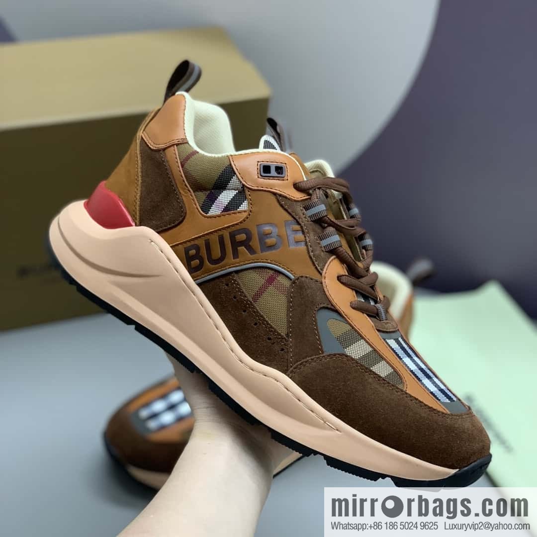 Burberry British style, men's low-top casual sneakers
