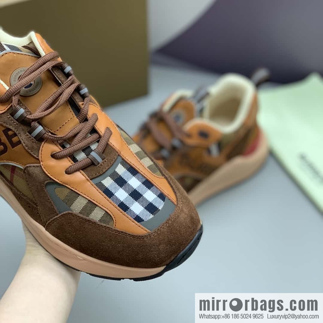 Burberry British style, men's low-top casual sneakers