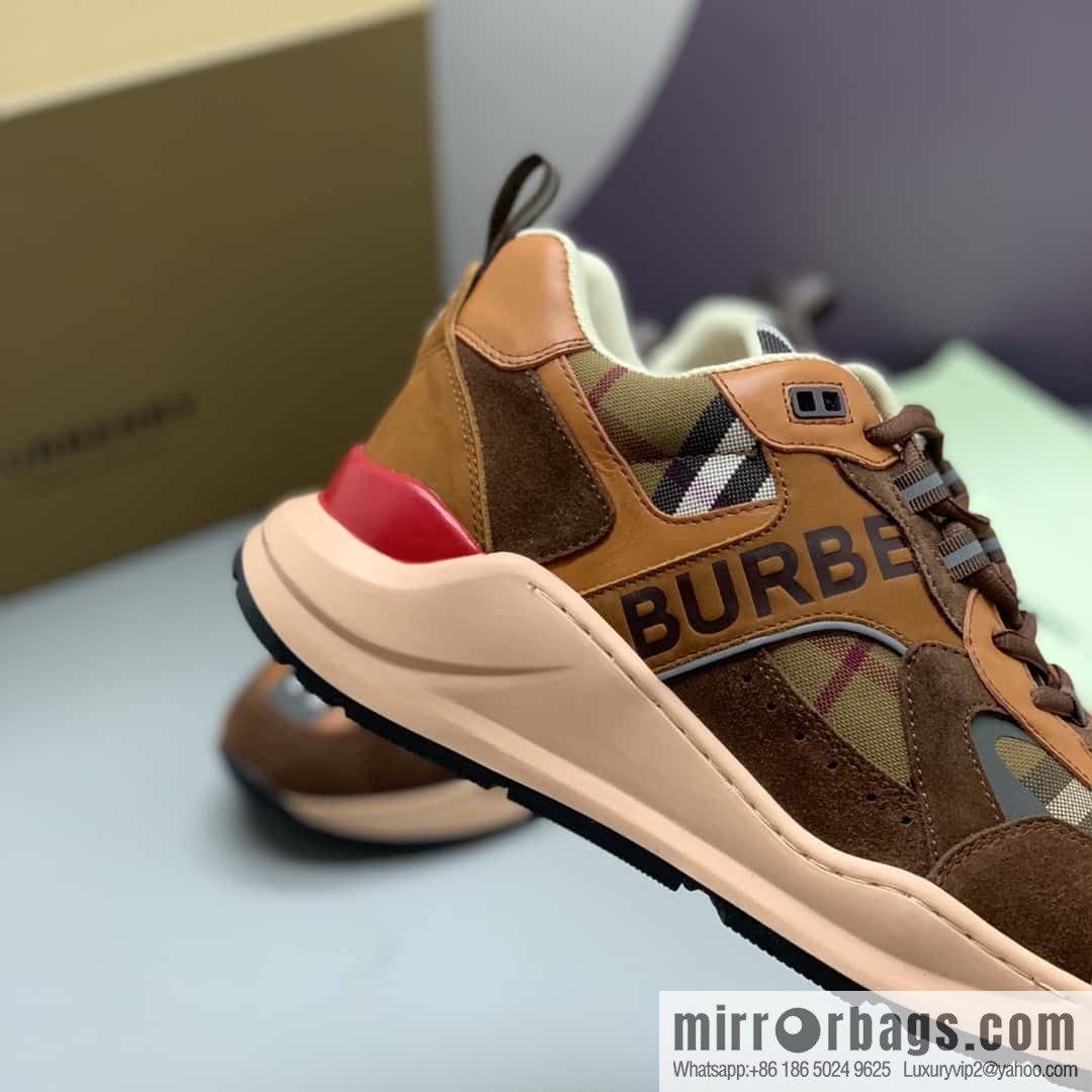 Burberry British style, men's low-top casual sneakers