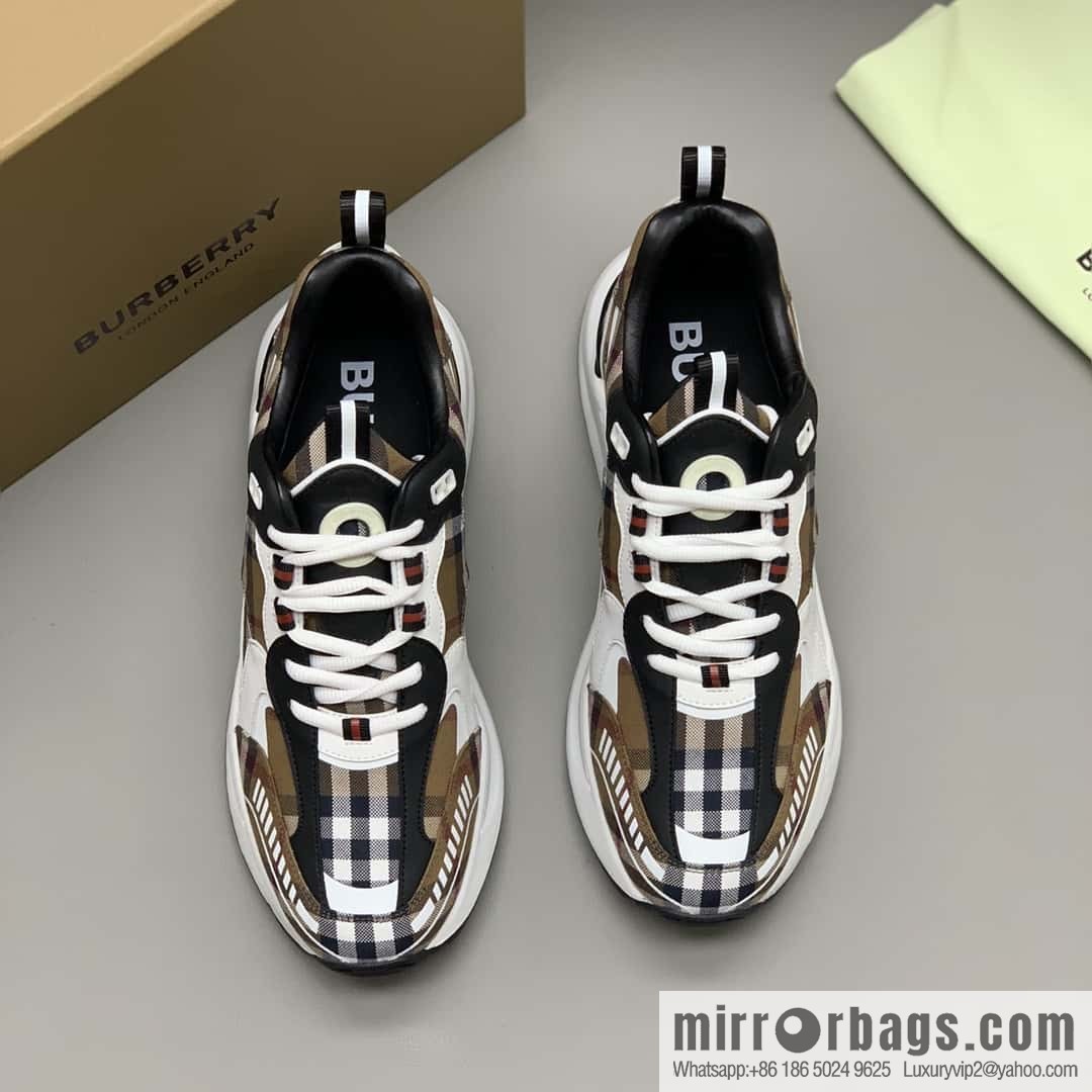 Burberry British style, men's low-top casual sneakers