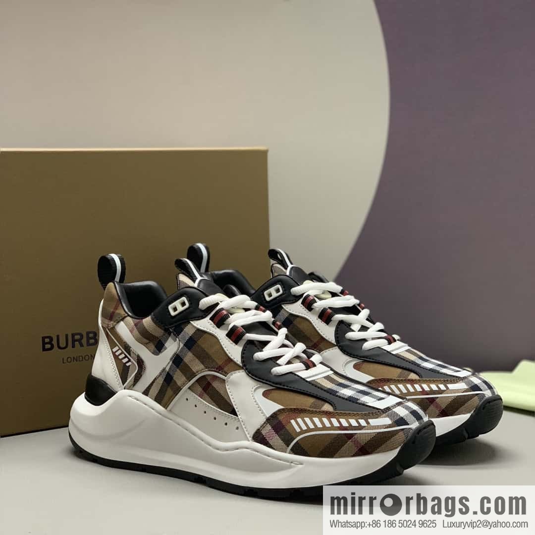 Burberry British style, men's low-top casual sneakers