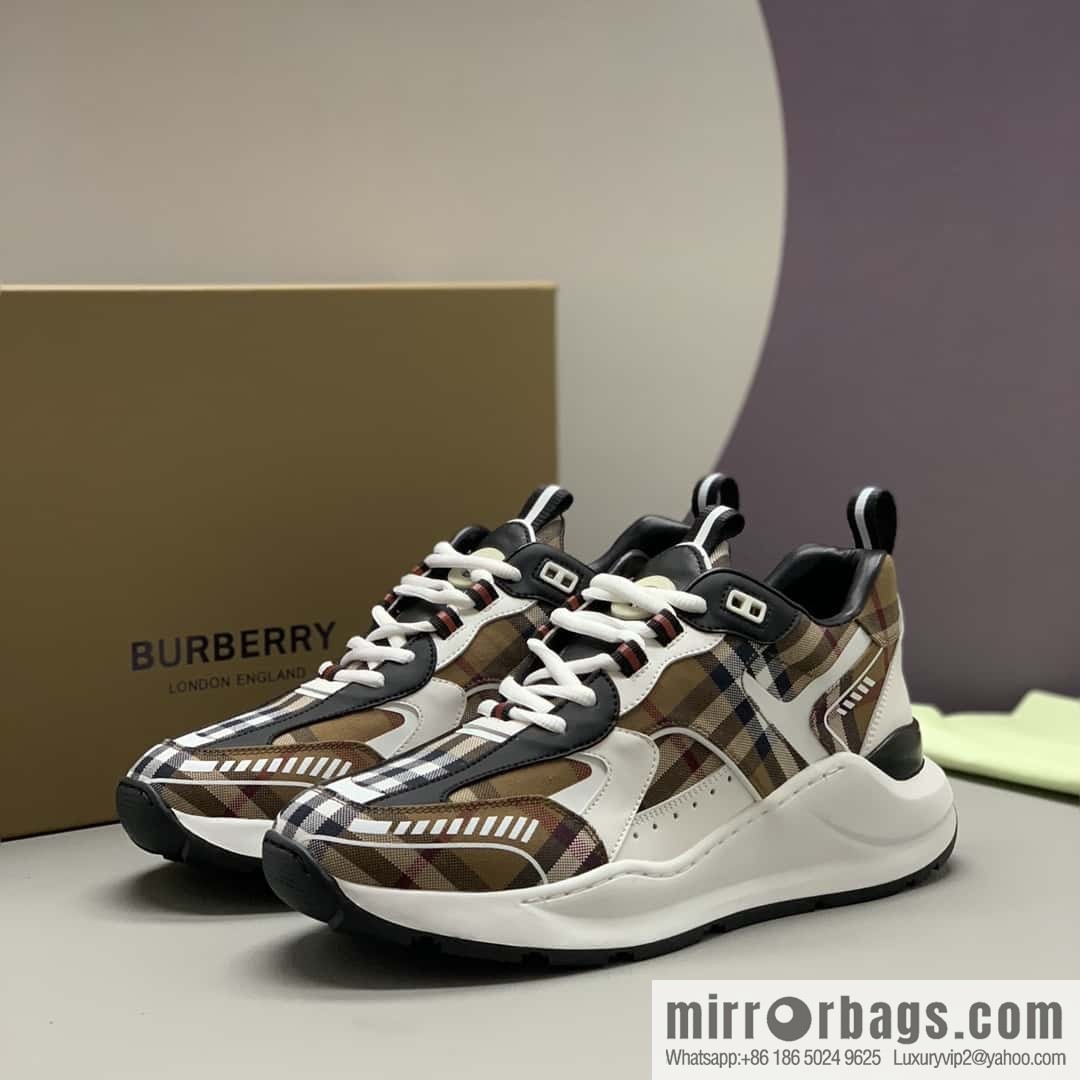 Burberry British style, men's low-top casual sneakers