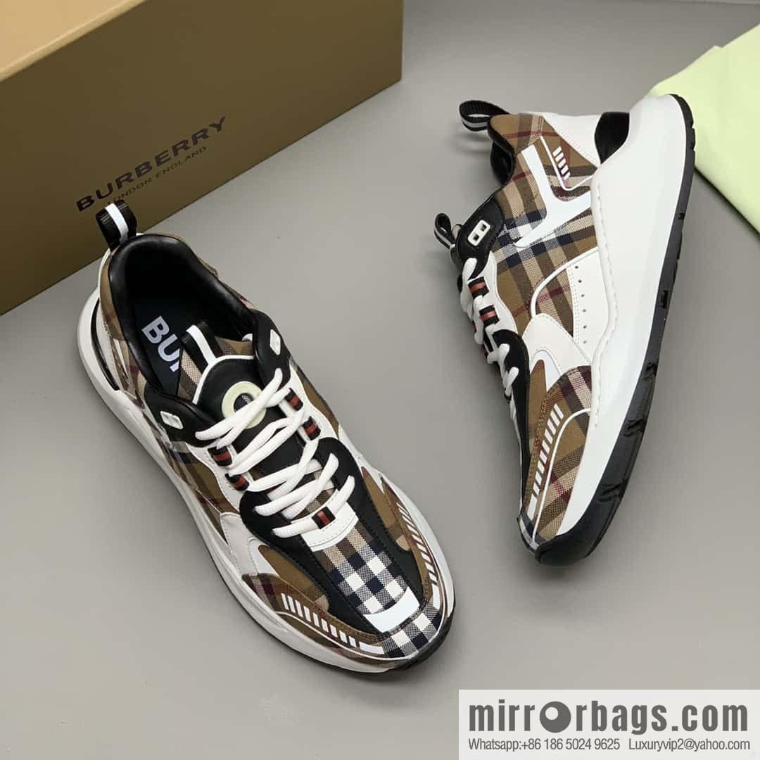 Burberry British style, men's low-top casual sneakers