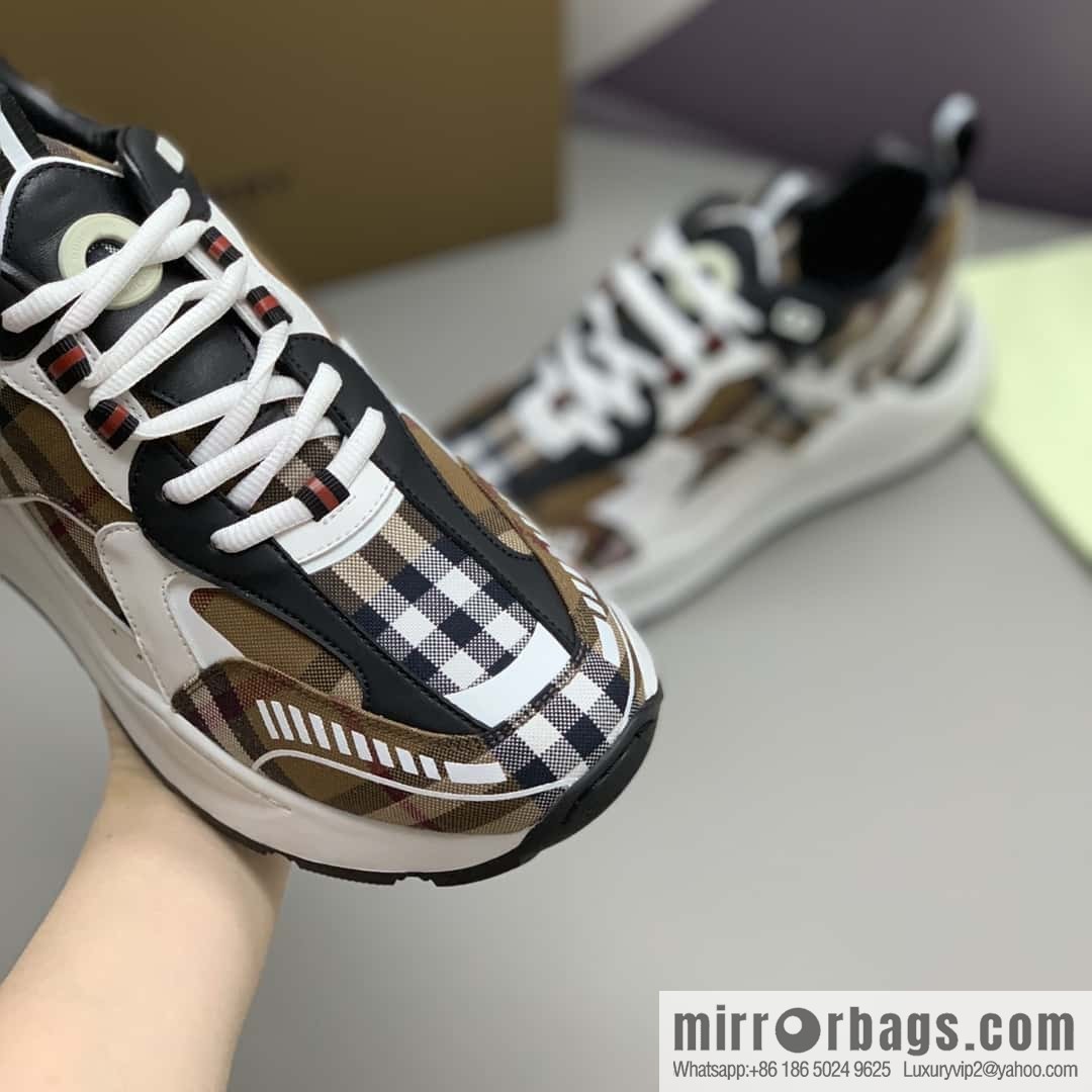 Burberry British style, men's low-top casual sneakers