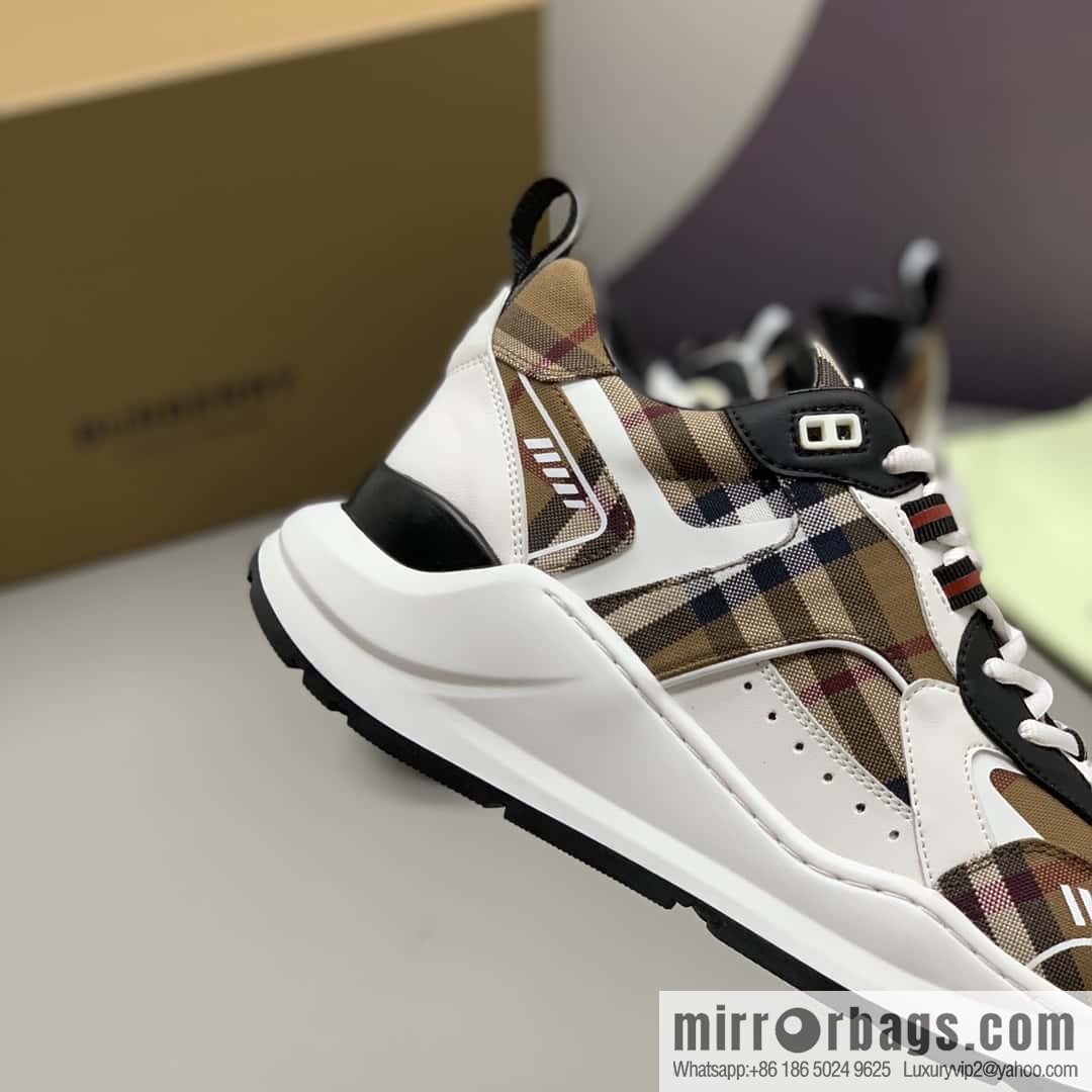 Burberry British style, men's low-top casual sneakers
