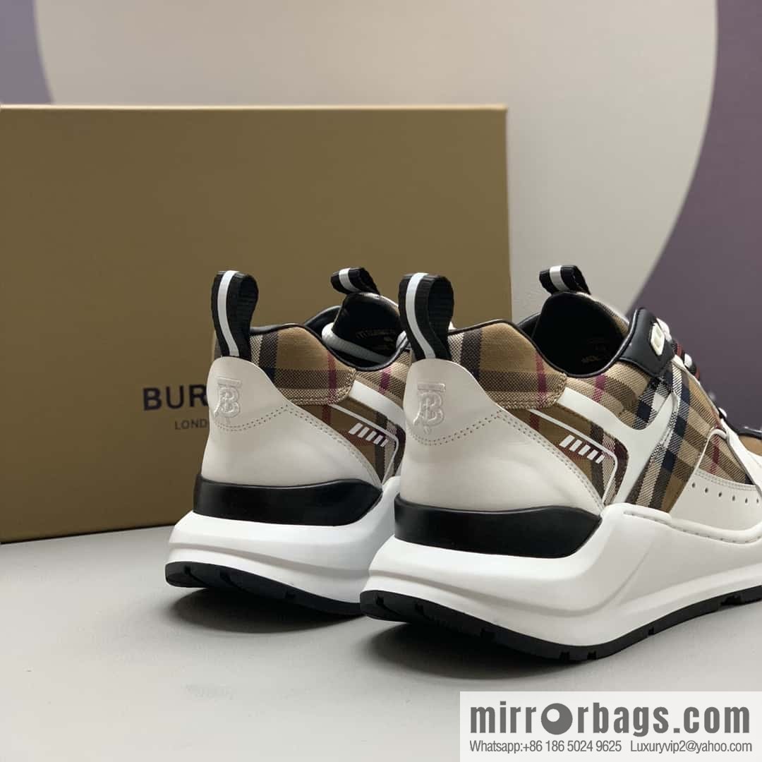 Burberry British style, men's low-top casual sneakers