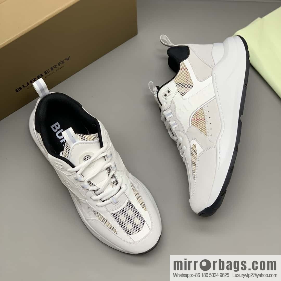 Burberry British style, men's low-top casual sneakers