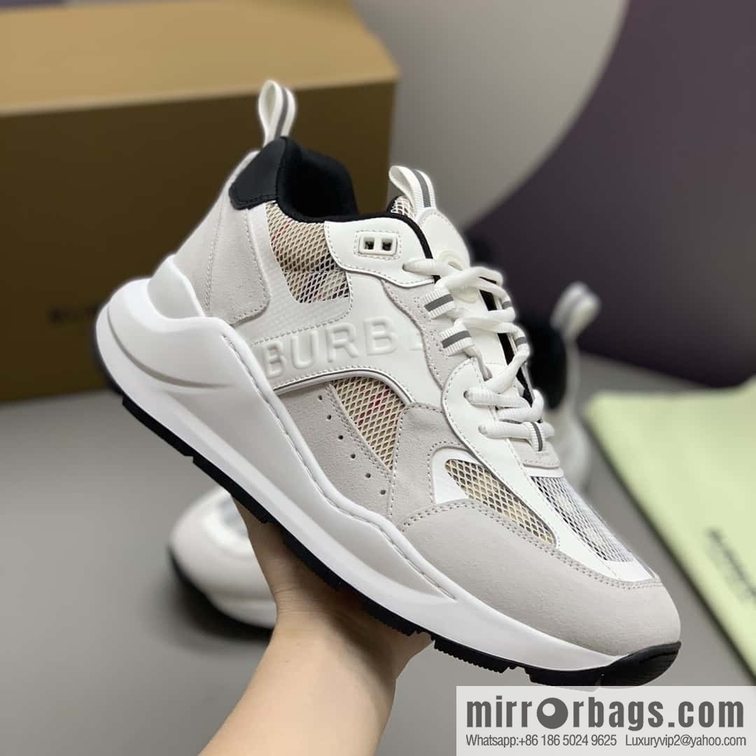 Burberry British style, men's low-top casual sneakers
