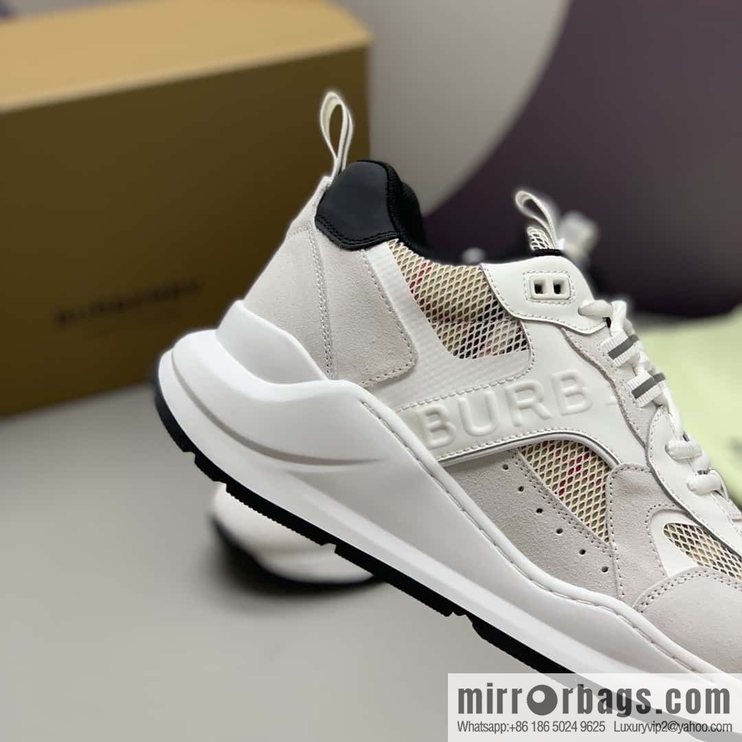 Burberry British style, men's low-top casual sneakers