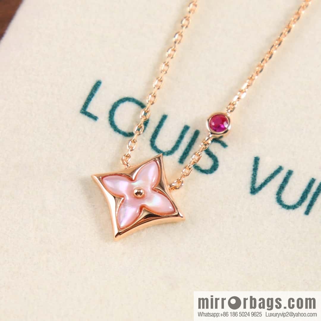 Louis Vuitton Louis Vuitton Qixi Festival Limited LV Pink Shell Rhombus Necklace