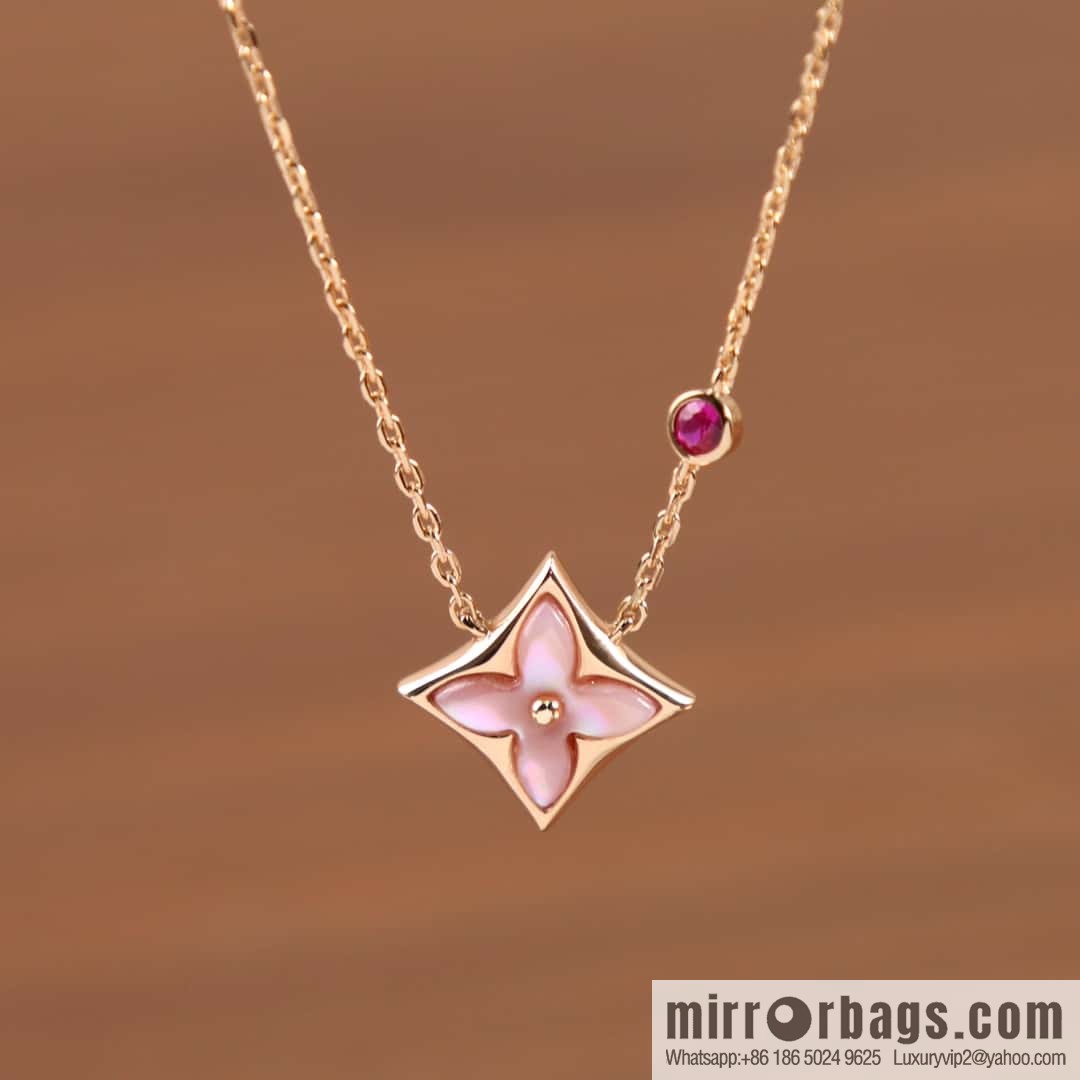 Louis Vuitton Louis Vuitton Qixi Festival Limited LV Pink Shell Rhombus Necklace
