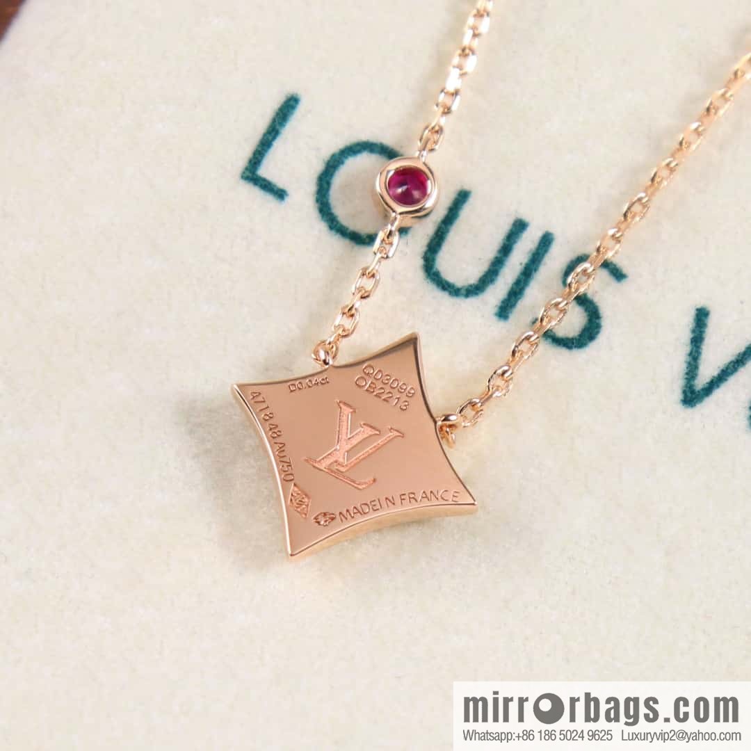 Louis Vuitton Louis Vuitton Qixi Festival Limited LV Pink Shell Rhombus Necklace