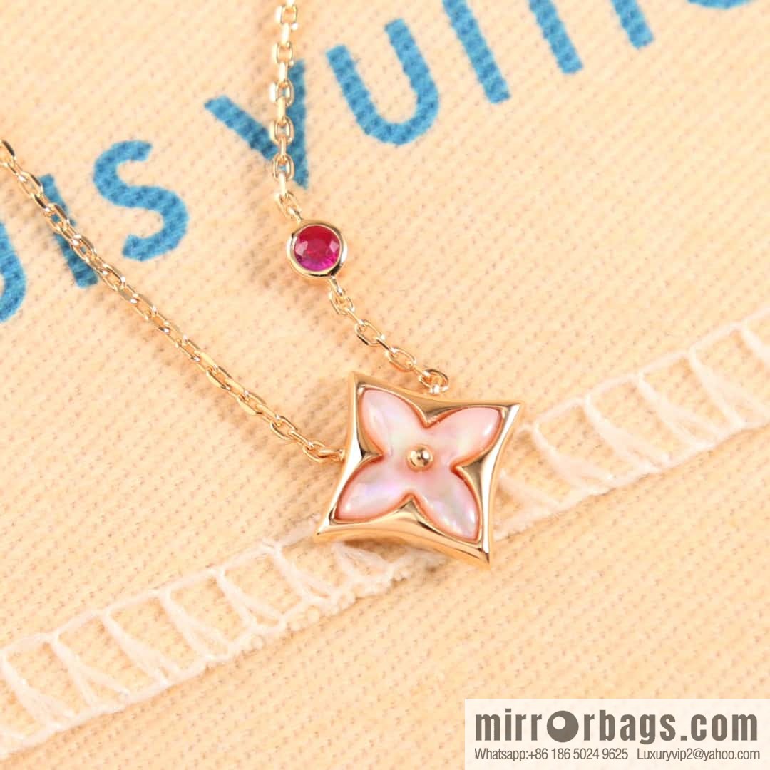 Louis Vuitton Louis Vuitton Qixi Festival Limited LV Pink Shell Rhombus Necklace