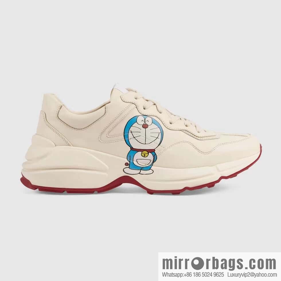 GUCCI robot cat animation image, Doraemon sticker Unisex Vintage sneakers