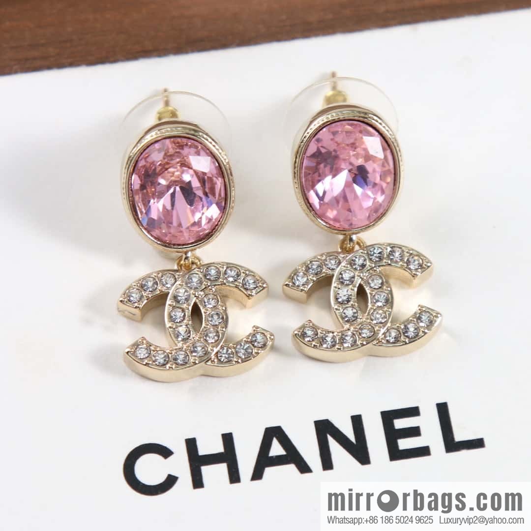 New ☑️ Chanel C1 double c pink diamond stud earrings