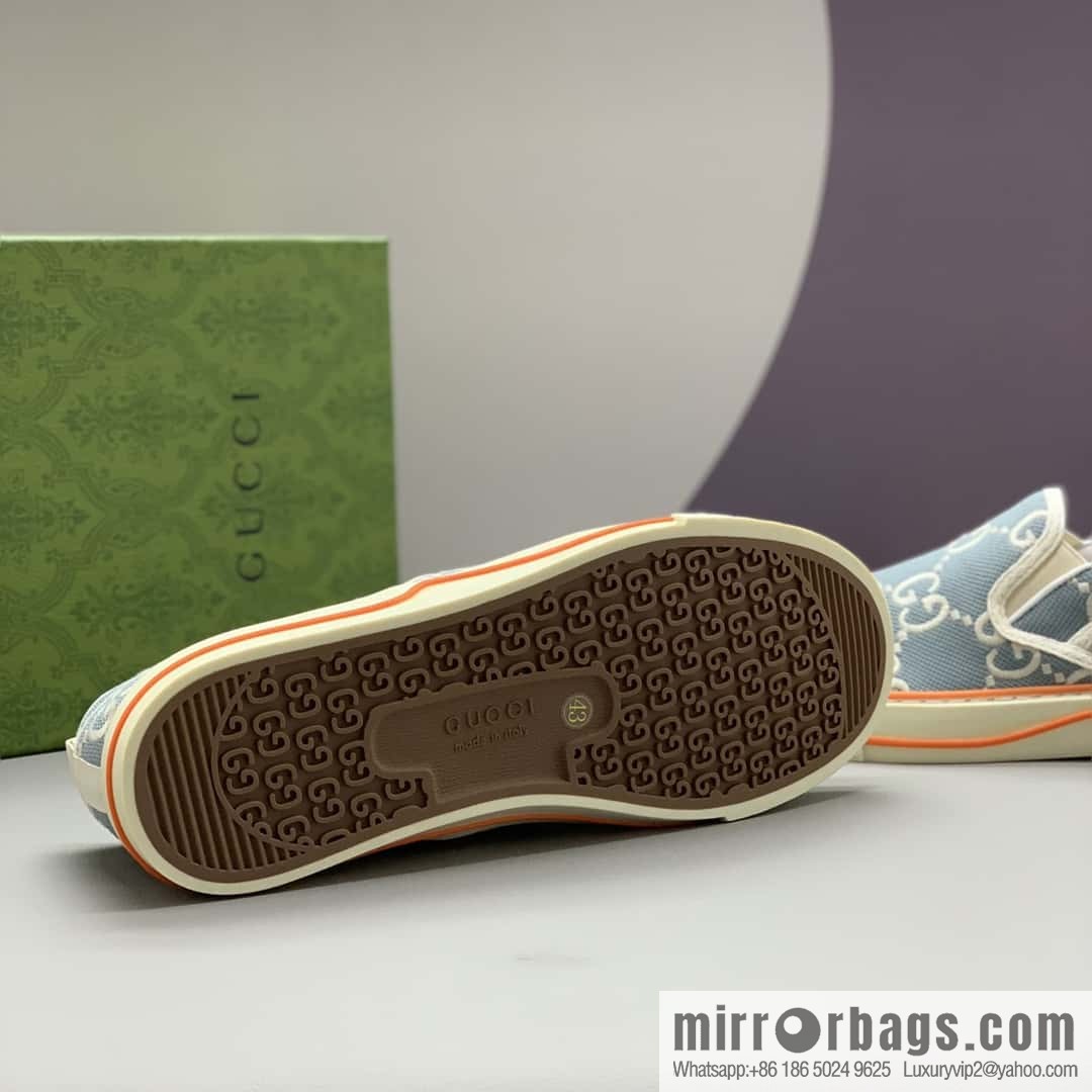 GUCCI blue classic GG canvas men's casual shoes