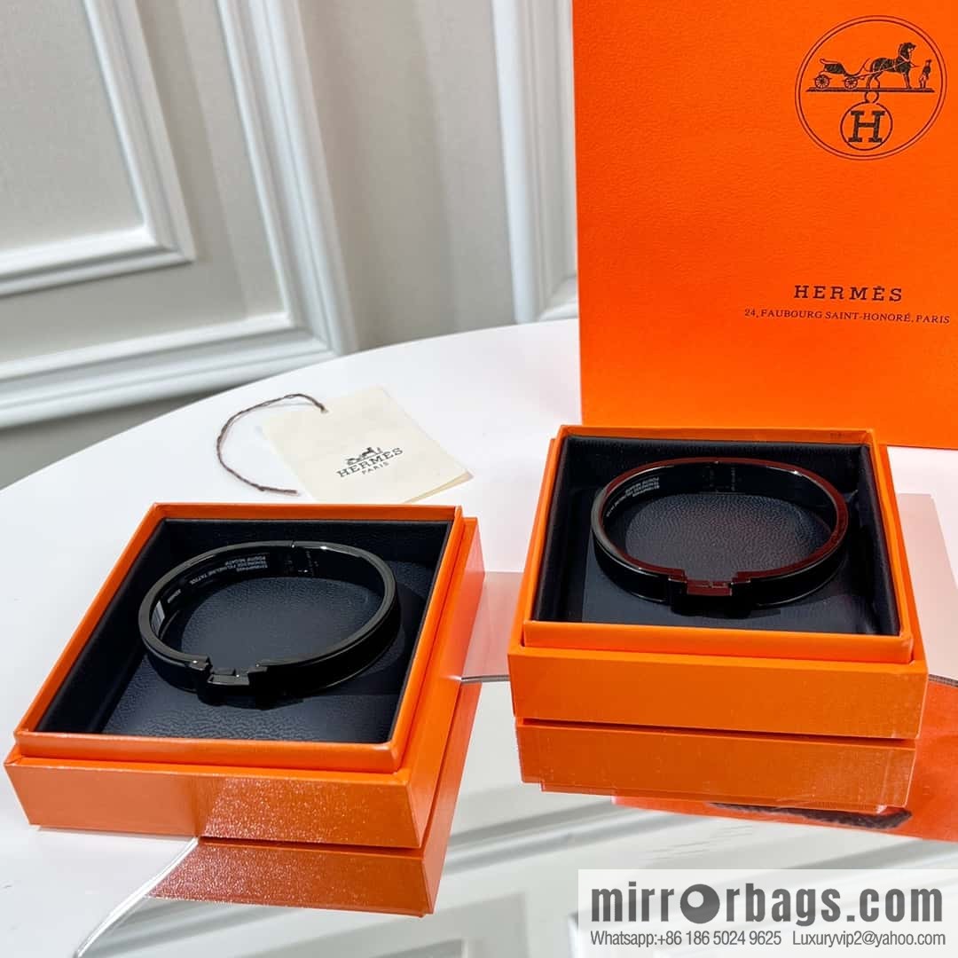 HERMES CLIC HH SO BLACK BRACELET Black H bracelet