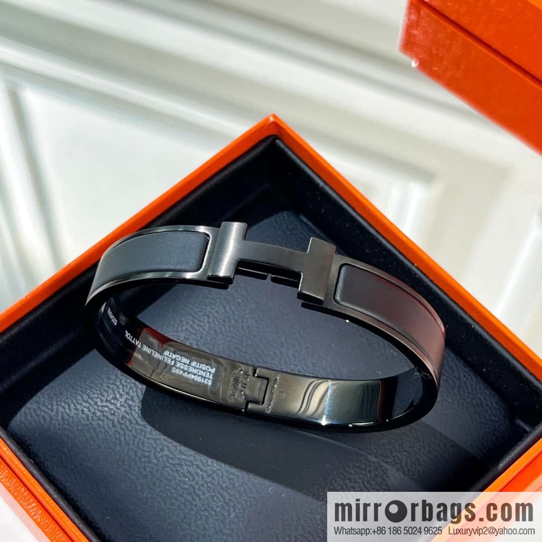 HERMES CLIC HH SO BLACK BRACELET Black H bracelet