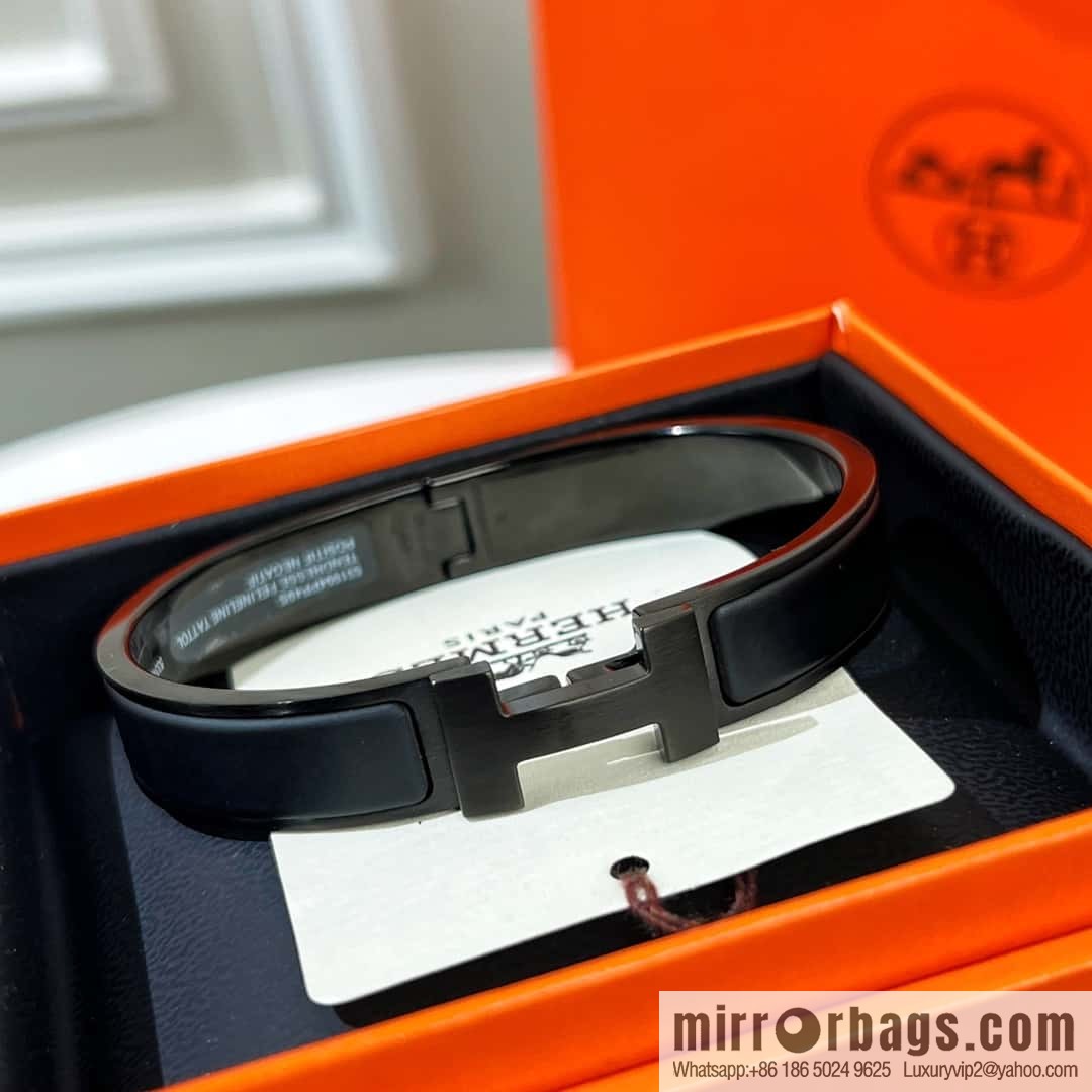 HERMES CLIC HH SO BLACK BRACELET Black H bracelet