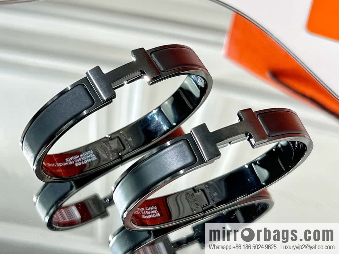 HERMES CLIC HH SO BLACK BRACELET Black H bracelet