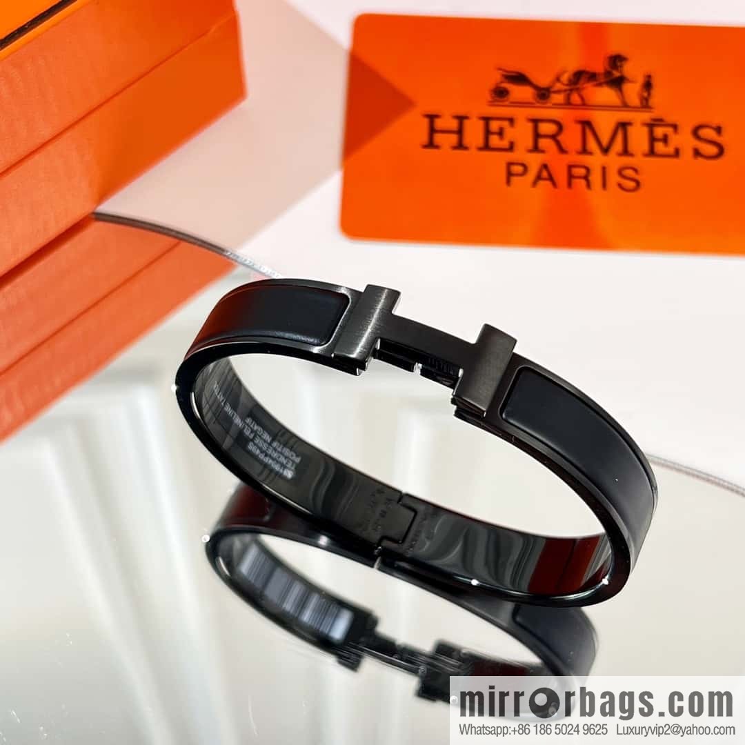 HERMES CLIC HH SO BLACK BRACELET Black H bracelet