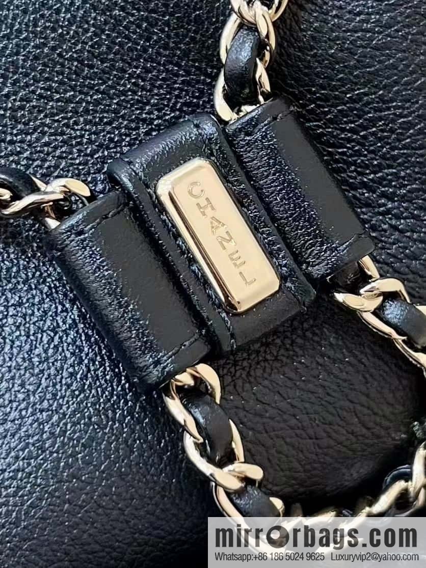 CHANEL 23P spring and summer trailer series, plain weave duma double backpack AS3860 black