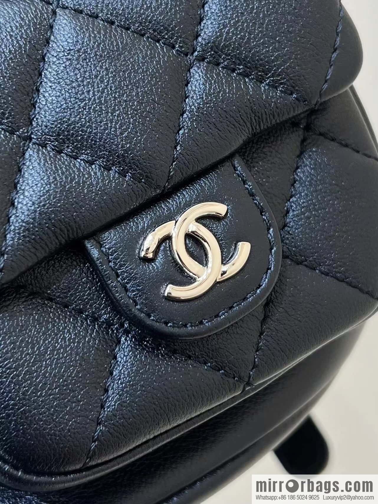 CHANEL 23P spring and summer trailer series, plain weave duma double backpack AS3860 black