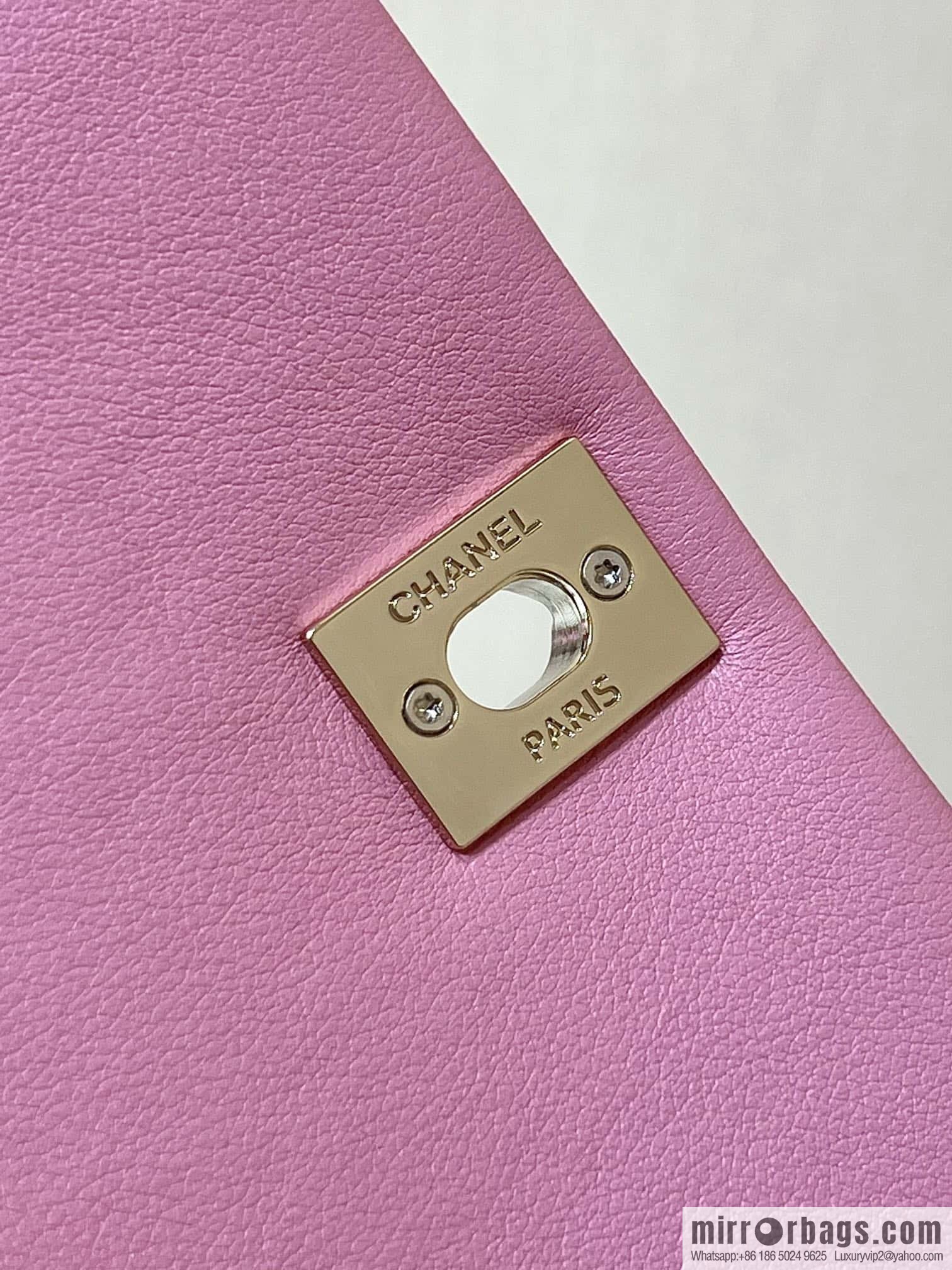 CHANEL 23P spring and summer trailer series, plain weave duma double backpack AS3860 pink