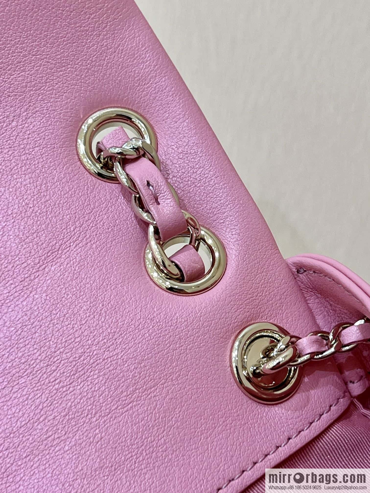 CHANEL 23P spring and summer trailer series, plain weave duma double backpack AS3860 pink
