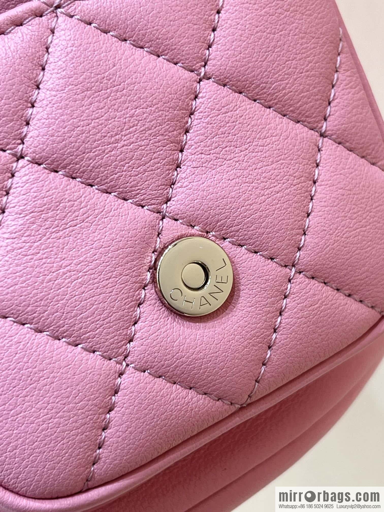 CHANEL 23P spring and summer trailer series, plain weave duma double backpack AS3860 pink