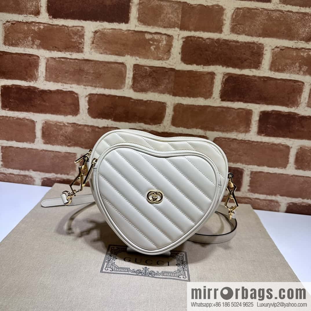 GUCCI Gucci interlocking double G mini heart shoulder backpack 721628