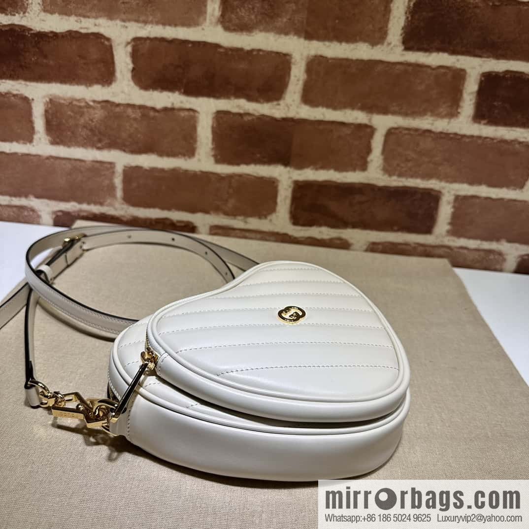 GUCCI Gucci interlocking double G mini heart shoulder backpack 721628