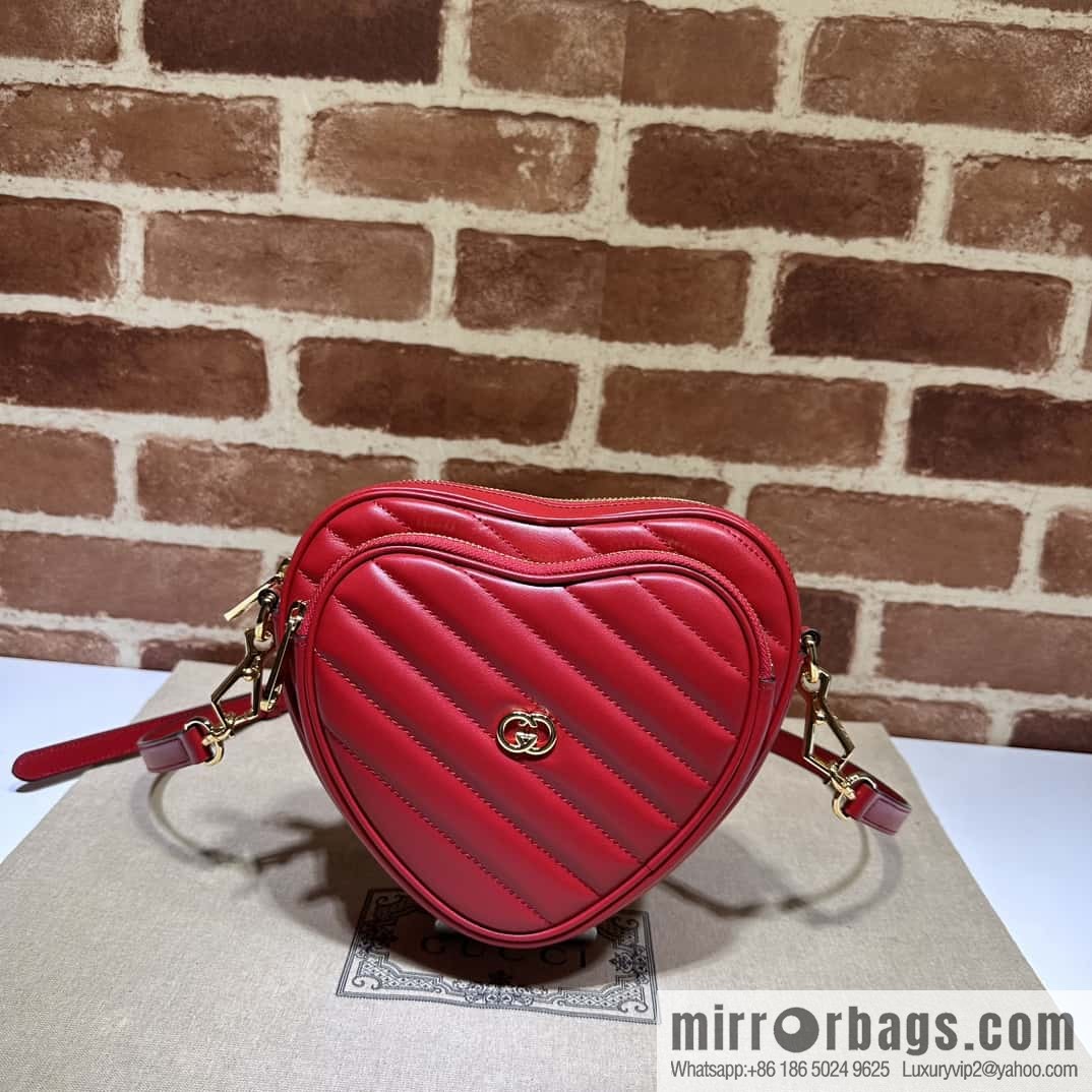 GUCCI Gucci interlocking double G mini heart shoulder backpack 721628