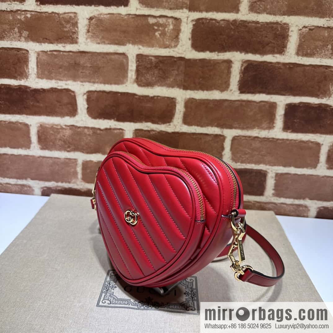 GUCCI Gucci interlocking double G mini heart shoulder backpack 721628