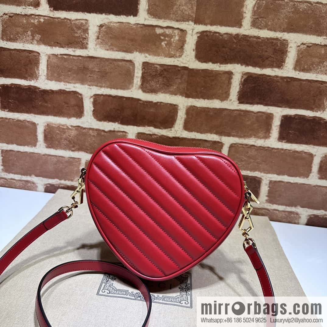 GUCCI Gucci interlocking double G mini heart shoulder backpack 721628
