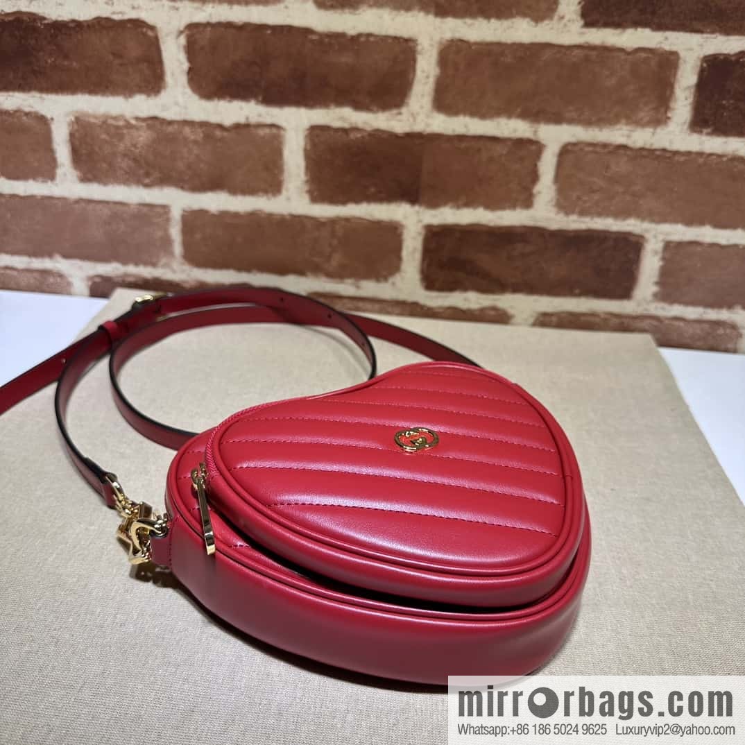 GUCCI Gucci interlocking double G mini heart shoulder backpack 721628