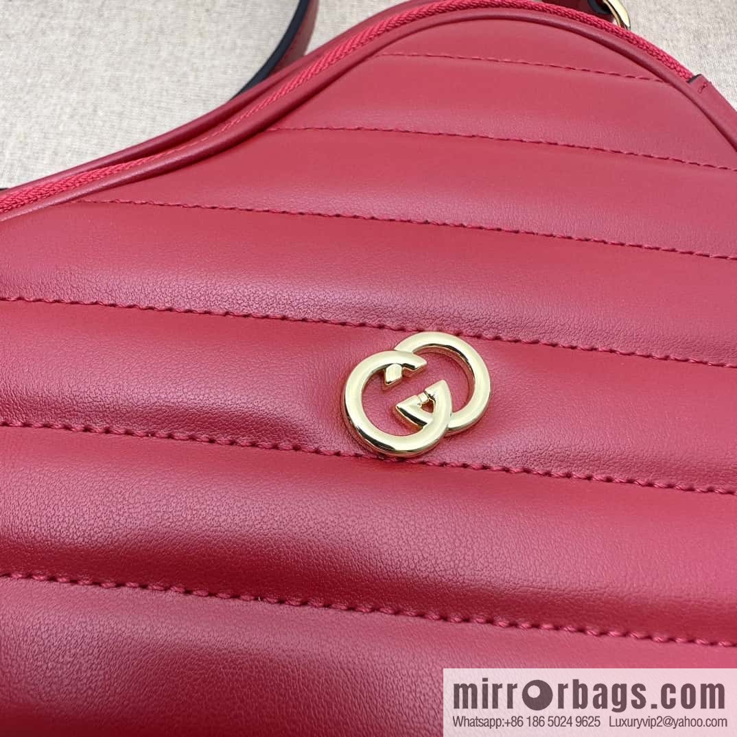 GUCCI Gucci interlocking double G mini heart shoulder backpack 721628